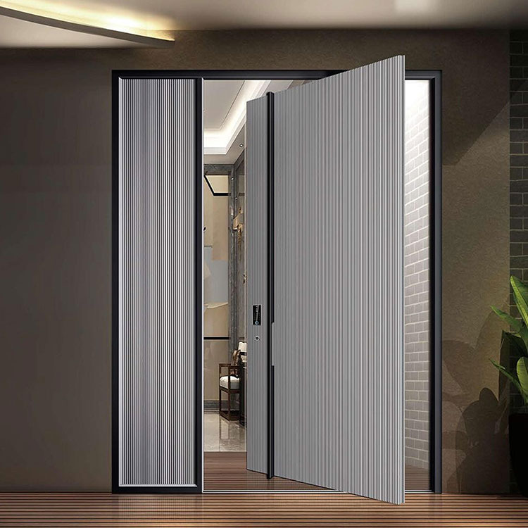 Main Entrance Pivot Door with Steel Slab